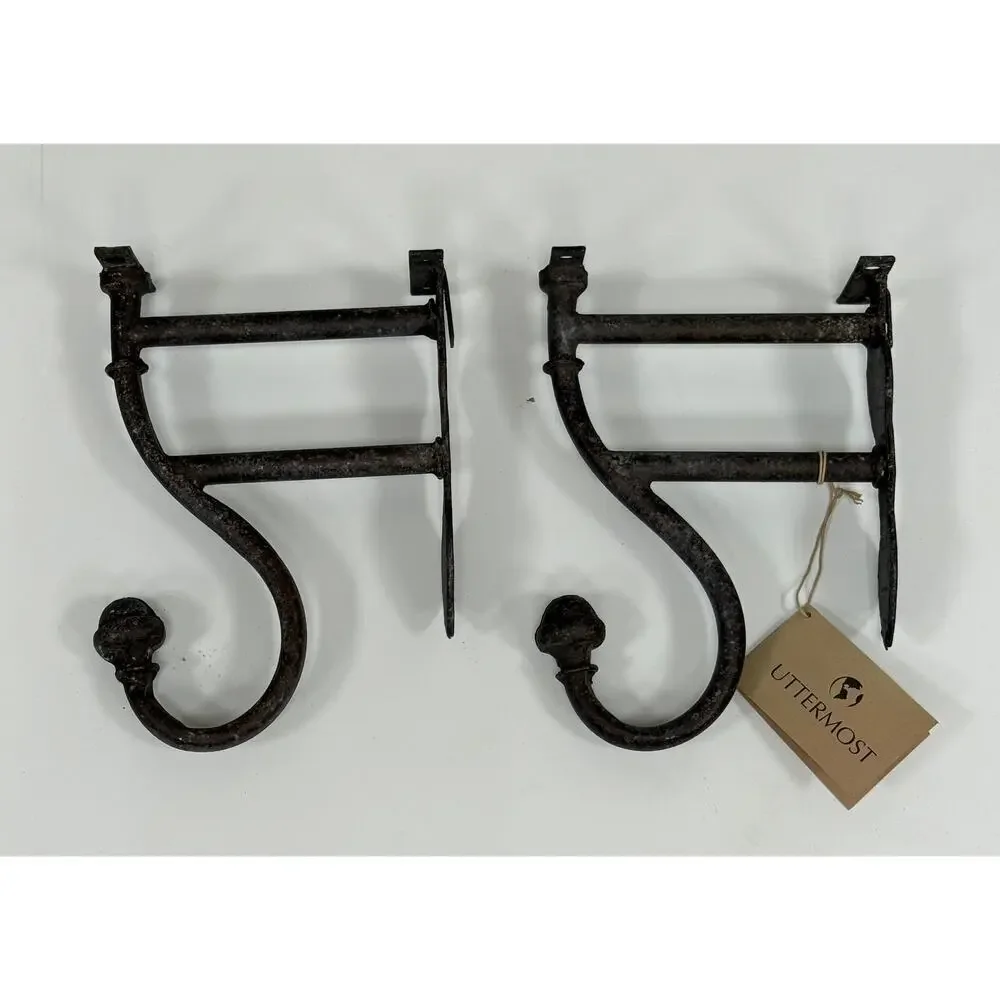 Set of 2 New Iron Coat Hooks - Rustic Home Decor. KK527